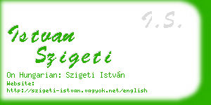 istvan szigeti business card