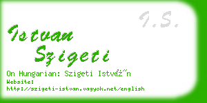 istvan szigeti business card